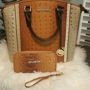 Brahmin bag with Brahmin wallet crocodile
